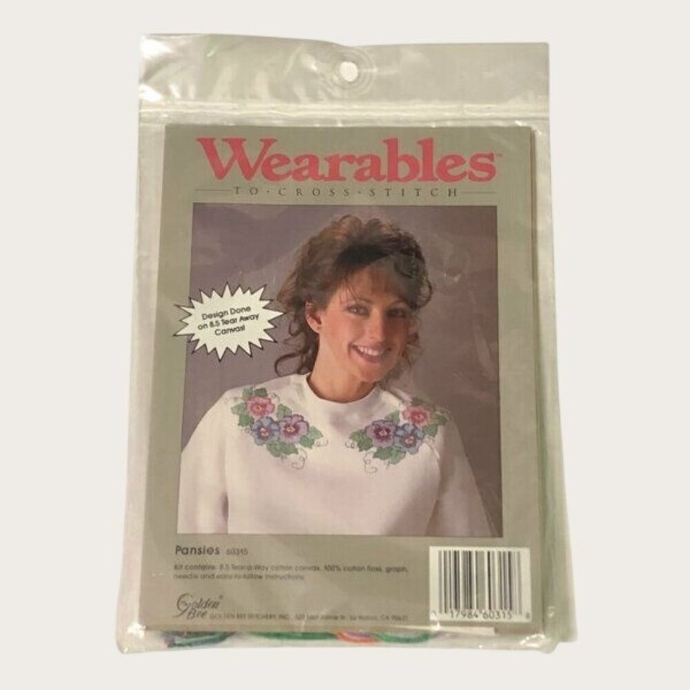 Pansies Wearables to Cross Stitch by Golden Bee New #60315 Granny Core